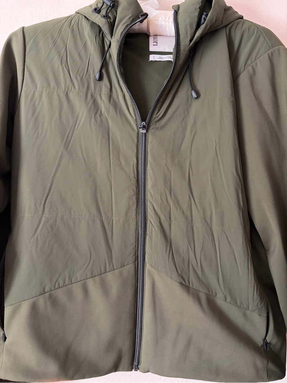 Women’s Olive Hooded Jacket - Lightweight Zippered Jacket